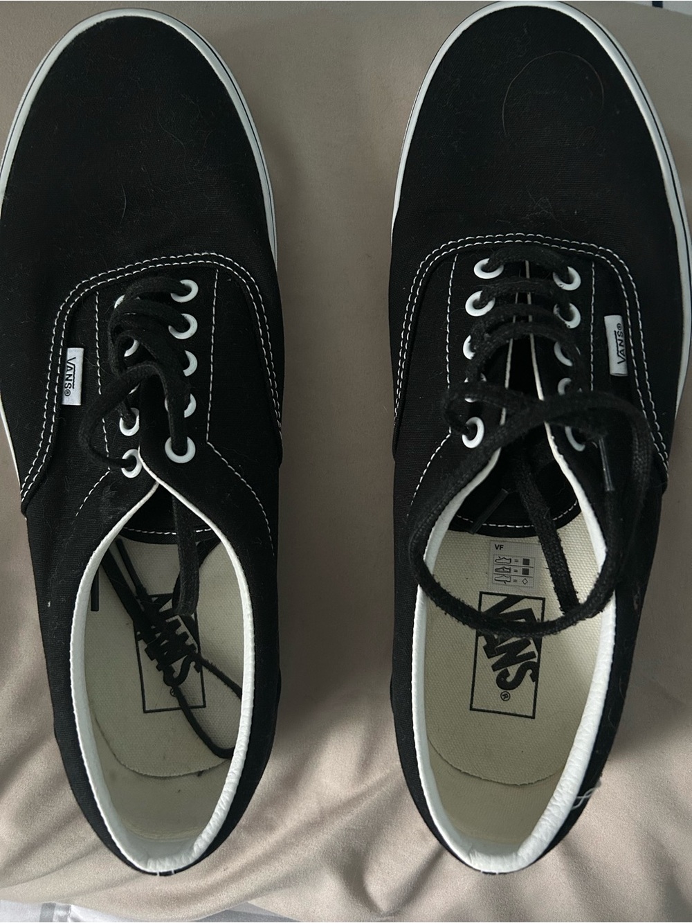 Vans Black Canvas Low-Top Sneakers with White Trim